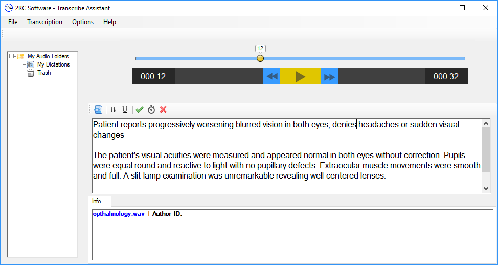 Transcribe Assistant - Speech Rec View